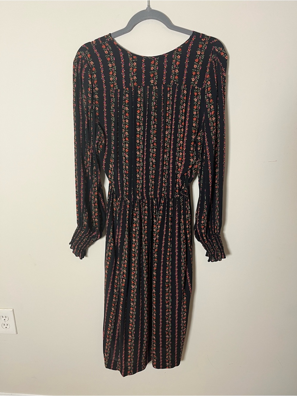See By Chloé Pleated Floral-Print Crepe de Chine Midi Dress Wrap Effect - Picture 5 of 6